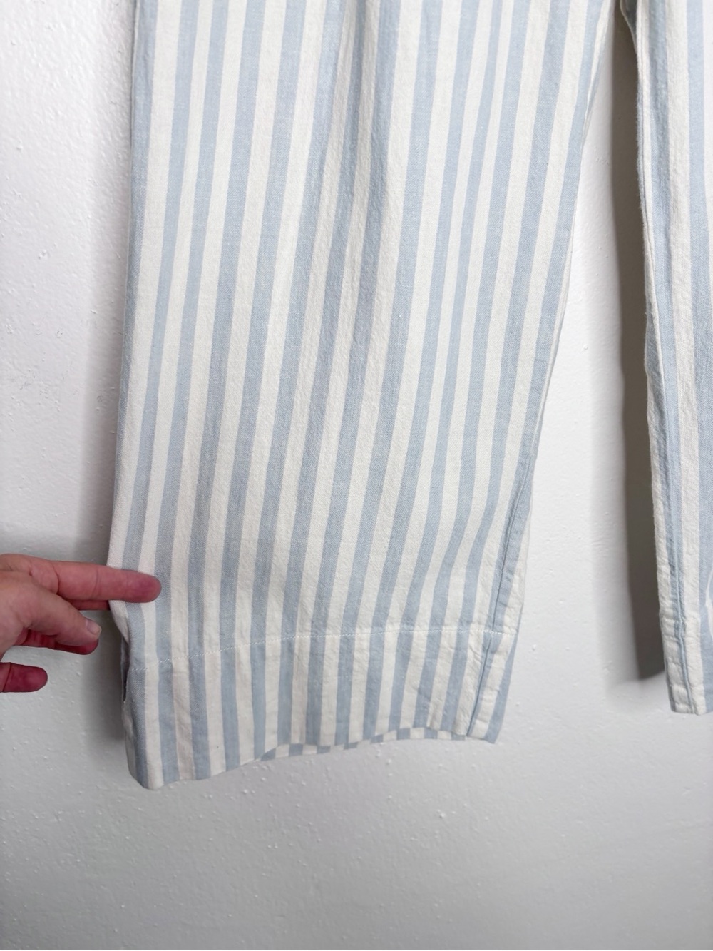 Madewell Huston Tie Waist Striped Linen Blend Wide Leg Cropped Pants Size S - Picture 3 of 9